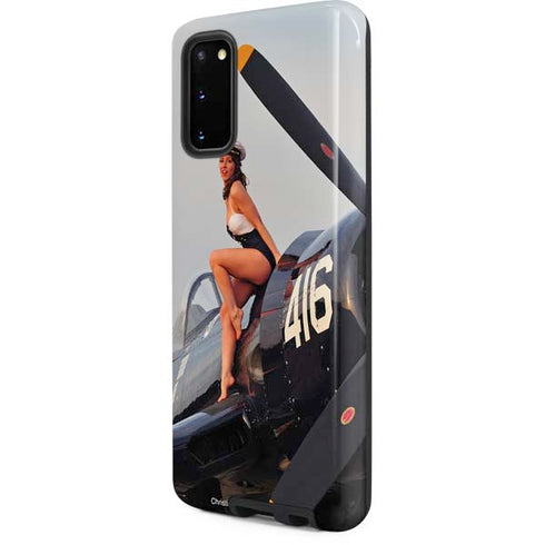 1940s Navy Pin-Up Girl On Corsair Fighter Plane Galaxy S20 Pro Case